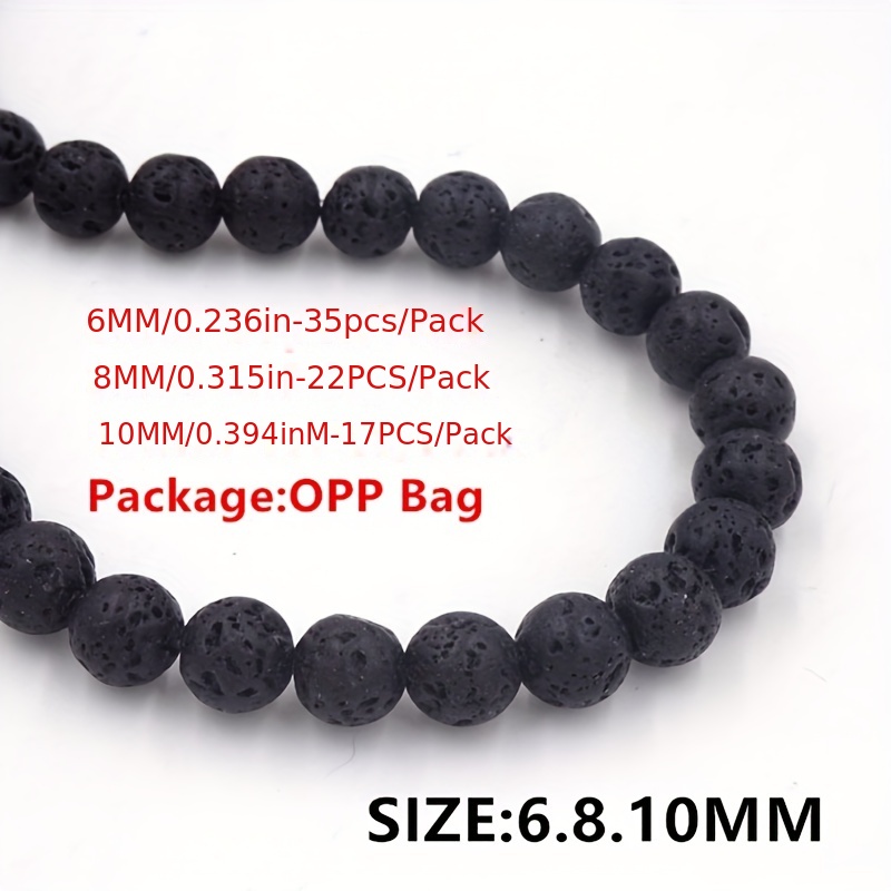 Natural Lava Beads: Black Volcanic Rock Beads 4mm 6mm 8mm 10mm