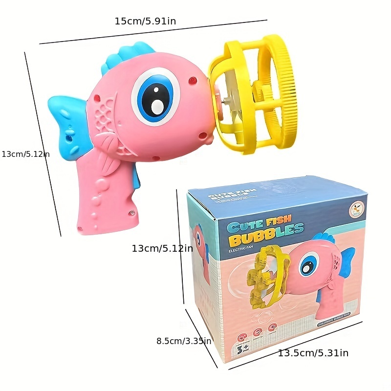Cartoon Handheld Fan Small Fish Bubble Gun Toy - Temu