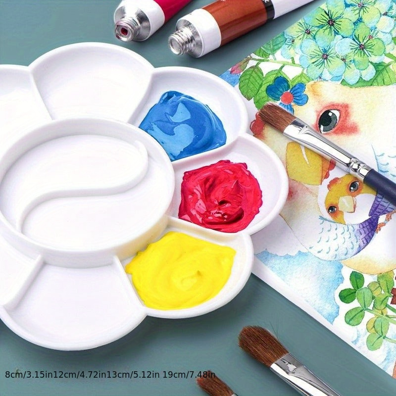 White Painting Supplies Alternatives Paint Pigment Tray Round Palette  Plastic Palette Watercolor Art Paint Tray - AliExpress