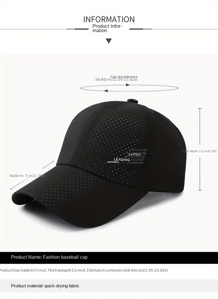 2021 Summer New Baseball Cap Outdoor Sports Quick-drying Breathable Cap