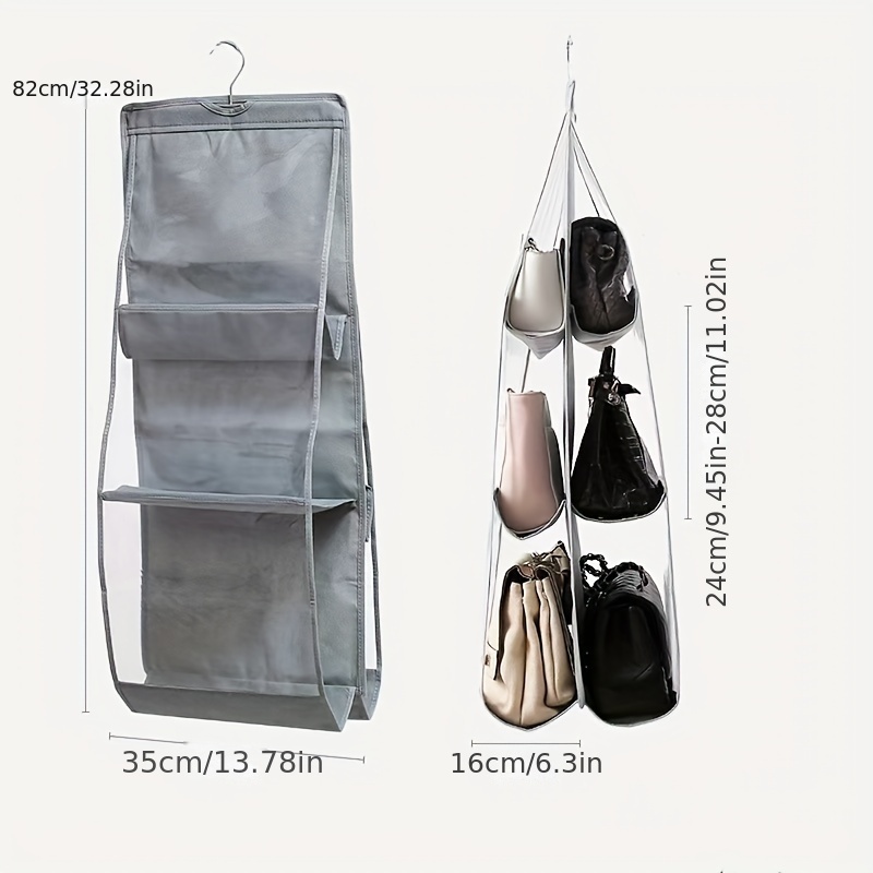 Bag Storage Hanging Bag, Hanging Double-sided Transparent Storage Bag,  Bedroom Wardrobe Storage, Luxury Purse Dustproof Bag - Temu