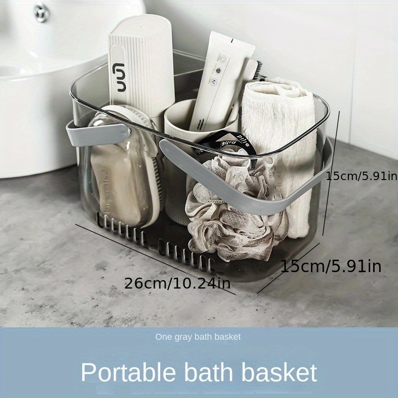 1pc Silicone Bath Basket Portable Plastic Toiletry Basket Bathroom Shower  Caddy With Drainage Holes