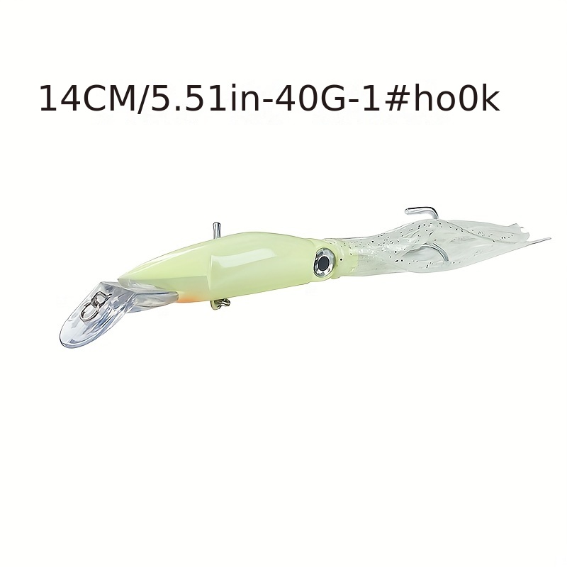 Acheter Leurres de pêche au calmar poulpe 14 cm/40g avec hameçon triple  Simulation appât dur équipement de pêche pour la pêche en mer