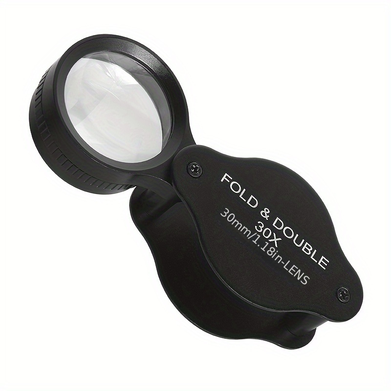 Jeweler's Magnifier, 40x Magnification, Made Of Metal, Folding Magnifier  With Led And Uv Light, Magnifier For Diamonds, Jewelers, Coins, Stamps