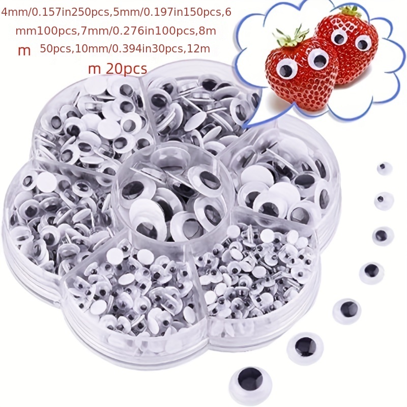 M00081 MOREZMORE Small Googly Eyes 800pcs Box 4mm 5mm 6mm 7mm 8mm 9mm 10mm