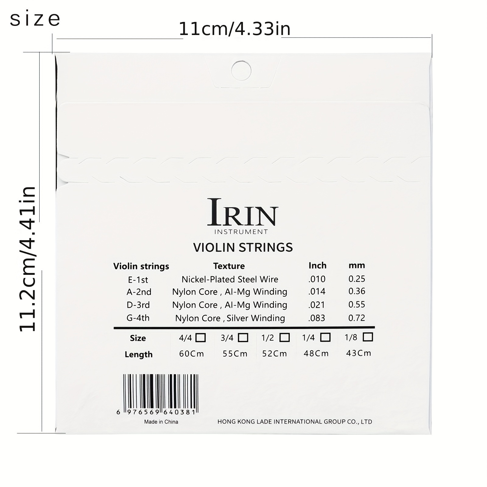 Irin V93 Cordes Violon Nylon Qualité Performance Importé - Temu France