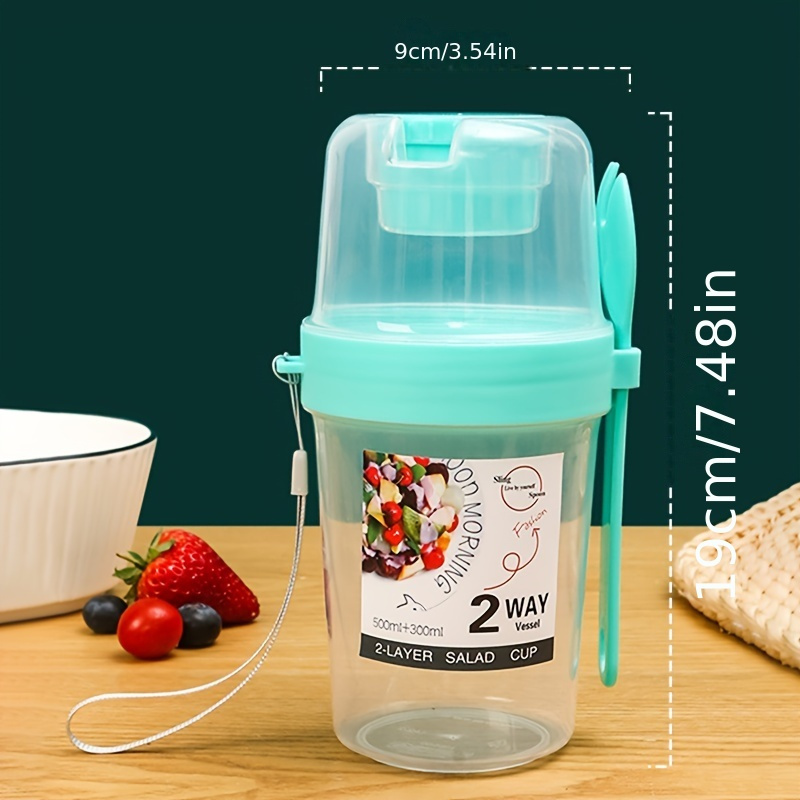 Salad Cup, Portable Salad Meal Shaker Cup, Plastic Healthy Salad Container  Wih Fork, Salad Dressing Holder, Double Layer Salad Cup For Picnic Lunch  Breakfast, Kitchen Stuff, Kitchen Gadgets - Temu