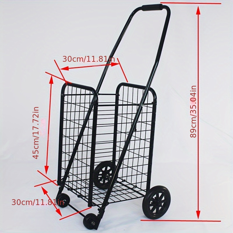 Chariot de Courses Pliable avec 2 Roues, Sac de Croissance réutilisable pour Le Shopping, 2 en 1 Sac en Oxford Caddie à roulettes, Chariot de Courses léger pour Shopping supermarchés Voyages