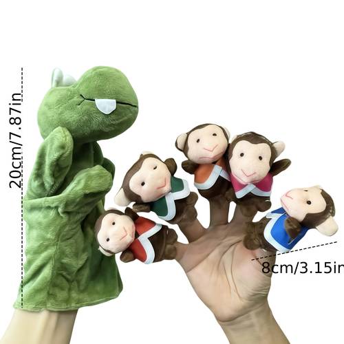 cute finger puppet crocodile with a puppet kindergarten plush toy finger puppet parent child early education finger dolls for children birthday gifts toys holiday gifts plush puppets