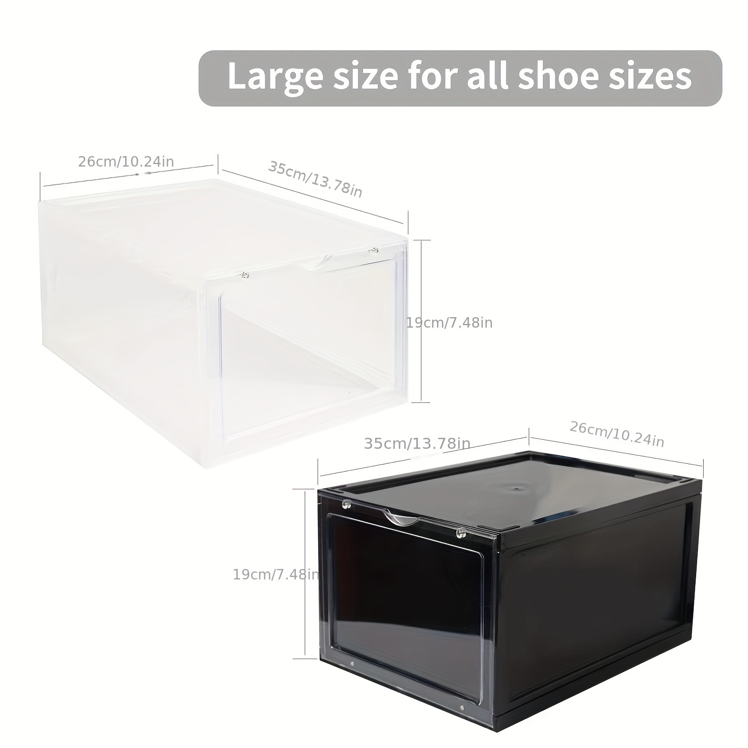 Organizador De Zapatos Cajón De Plástico Transparente Caja De  Almacenamiento Rectángulo PP Engrosado Cajas