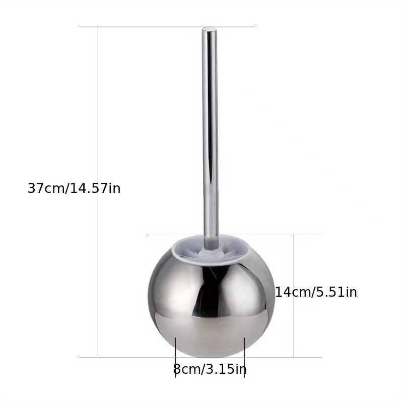 Stainless Steel Toilet Brush With A Round Ball Design