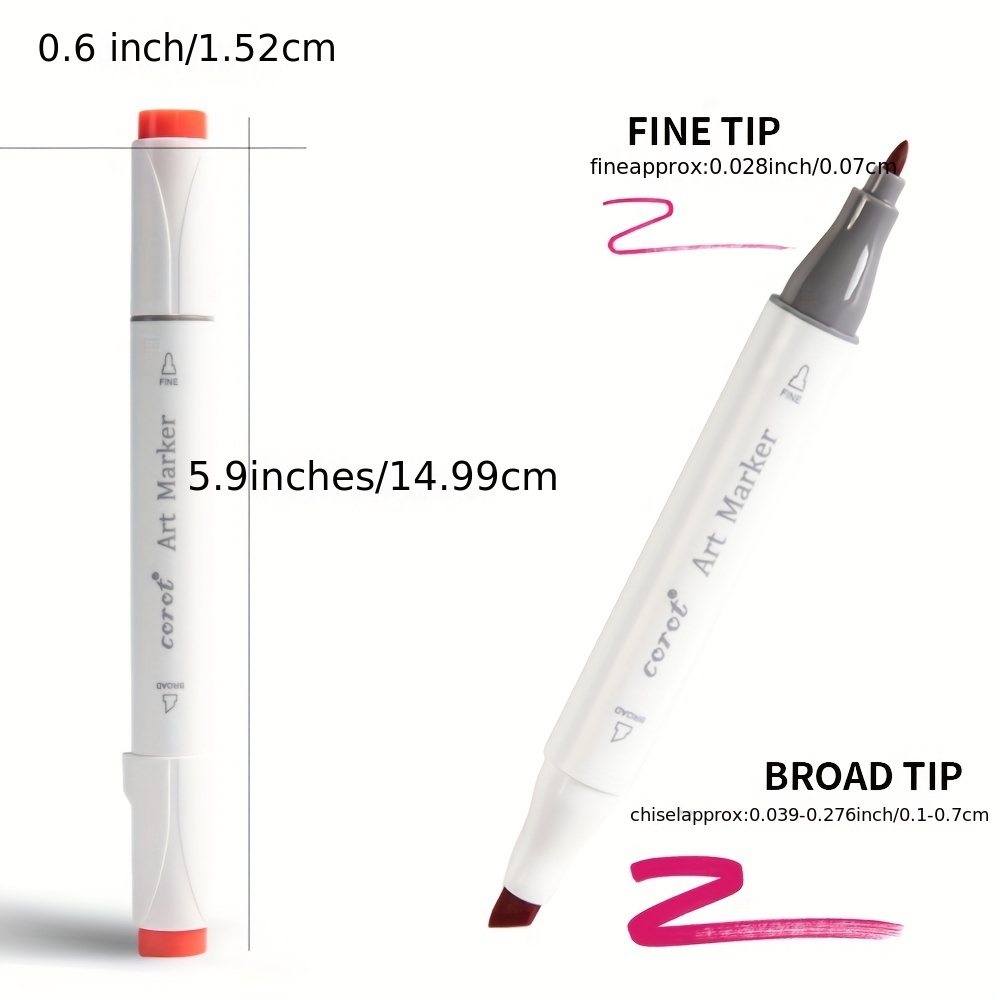 Alcohol-Based Markers Set, Double Tipped Fine&Chisel Art Marker