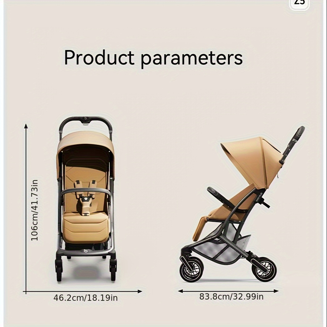 Babyhood Z5 Omvormbare Kinderwagen - Lichtgewicht Aluminium Frame, Eénhandige Vouwbare Constructie, Verstelbaar Stuur & Vergrendelingssysteem