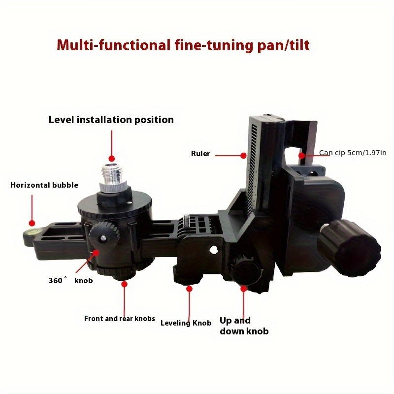 

Portable Infrared Leveling Rod With Fine-tuning Pan/tilt - Telescopic Support Bar For Precision Measurement & Design Tools