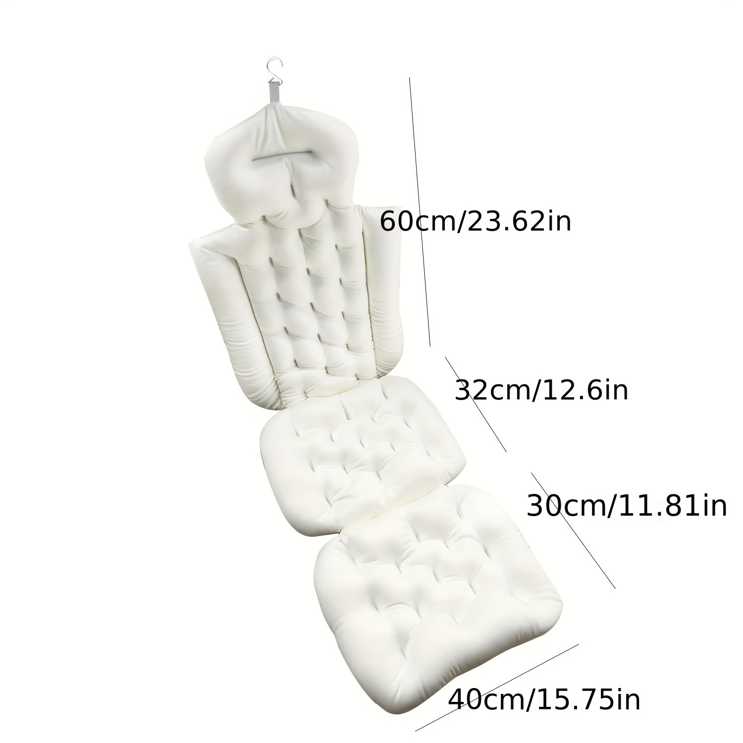 Bathroom Non-slip Mat, Whole Body Bath Pillow Mat, Super Soft Bath Mat, Back And Neck Support Mat, Non-slip Suction Cup, Storage Hook