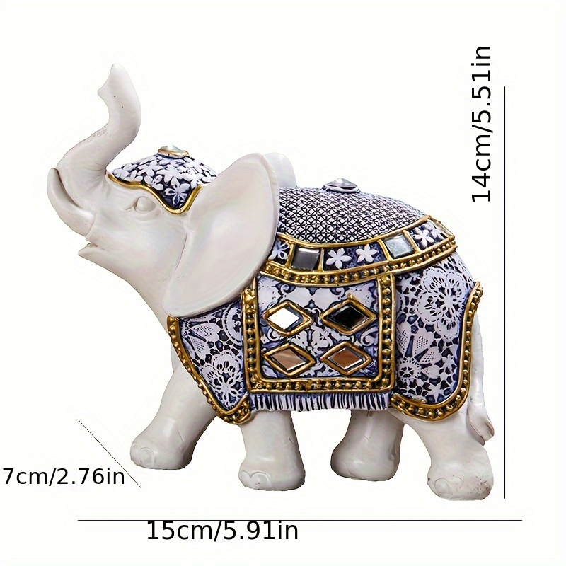 White Elephant Statue Feng Shui Decorative Elephant - Temu