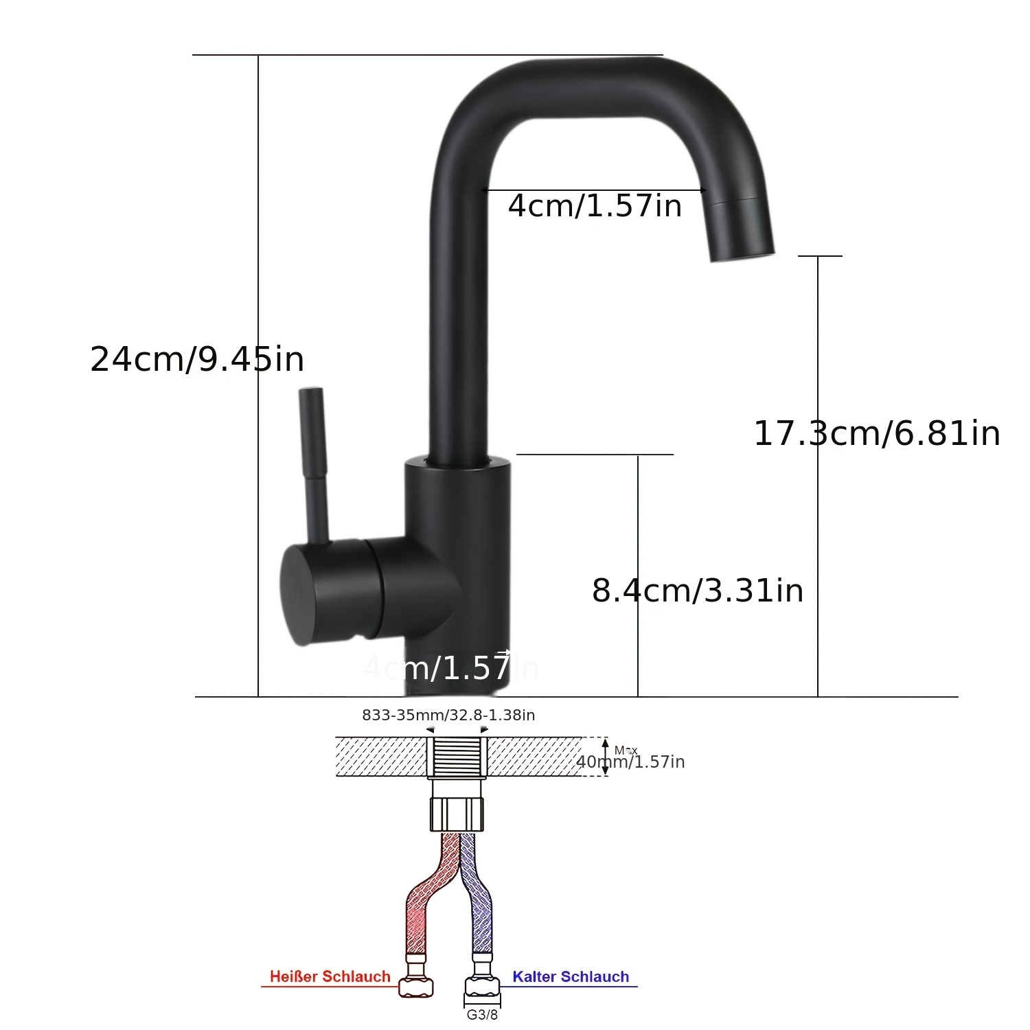 Image of Faucets Stainless Steel Sink Faucet With Pull-out Shower Mixer, Faucet, Multiple Spray Types, Brushed Nickel And Black Kitchen Faucet - Flexible And Elegant Design For Your Kitchen
