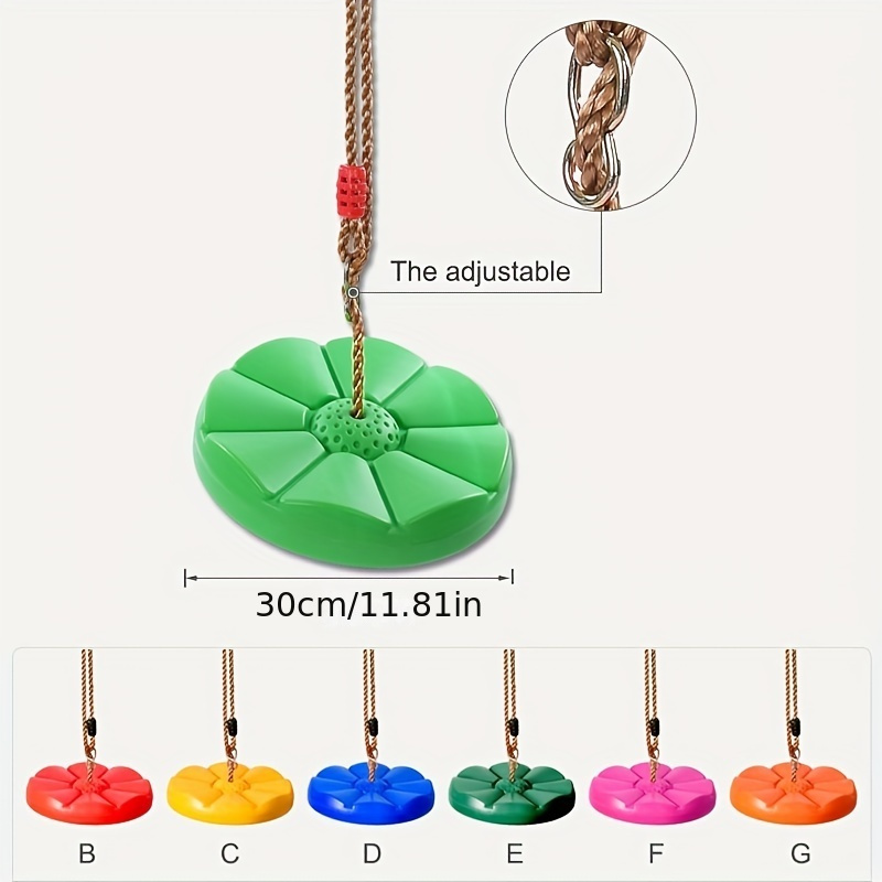 Climbing Rope with Platforms and Disc Swing Seat Set, Playground  Accessories Including Bonus Hanging Strap and Carabiner, Adjustable PE  Connection