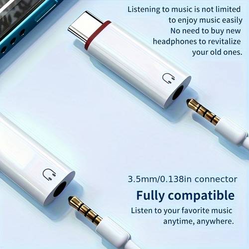 usb c to 3 5mm audio adapter dual port plug and play hi fi sound suitable for phones iphone 15 s23 s22 ultra iphone and and laptops clear conversion no noise abs material portable audio