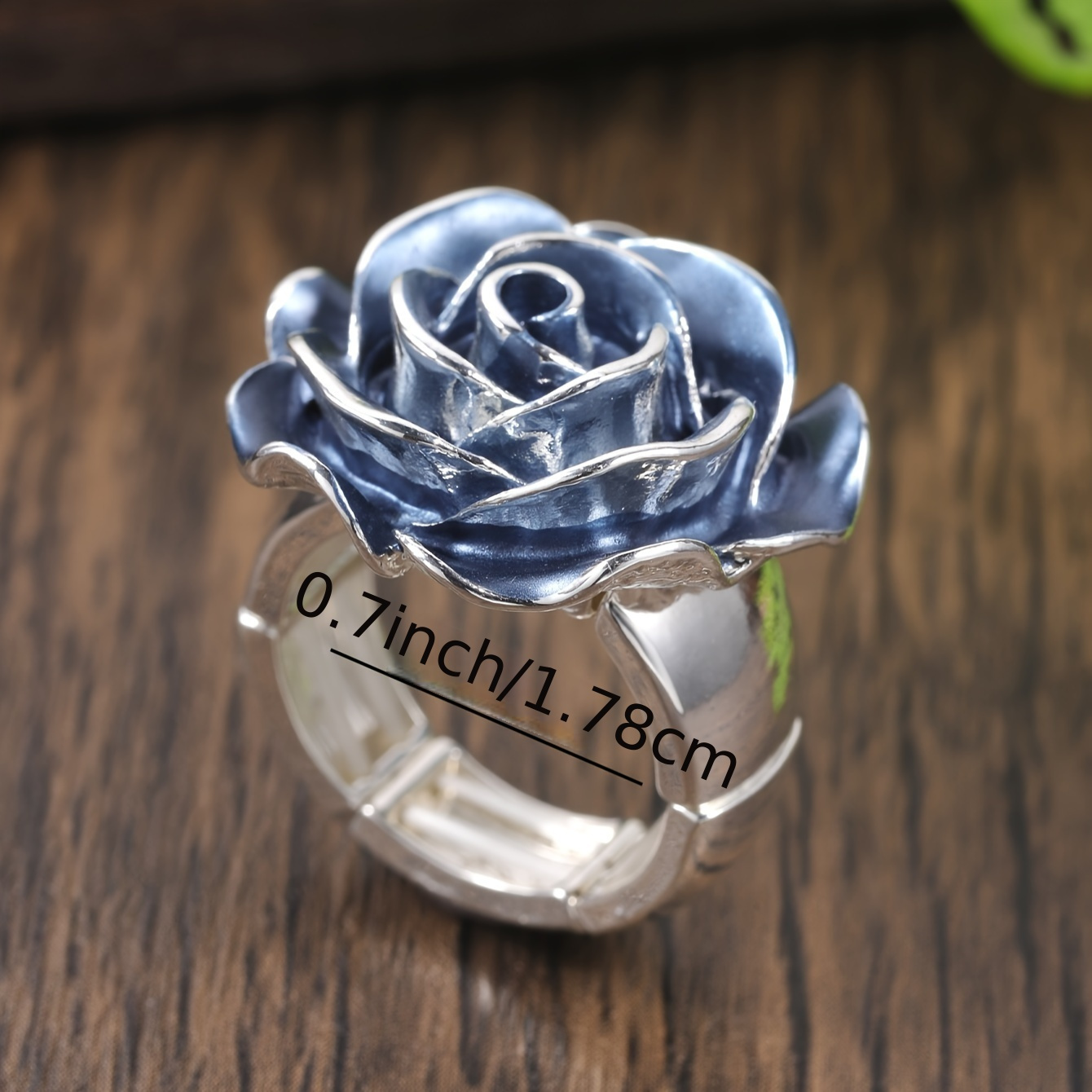 Women's Macaron-Colored Floral Stretch Ring