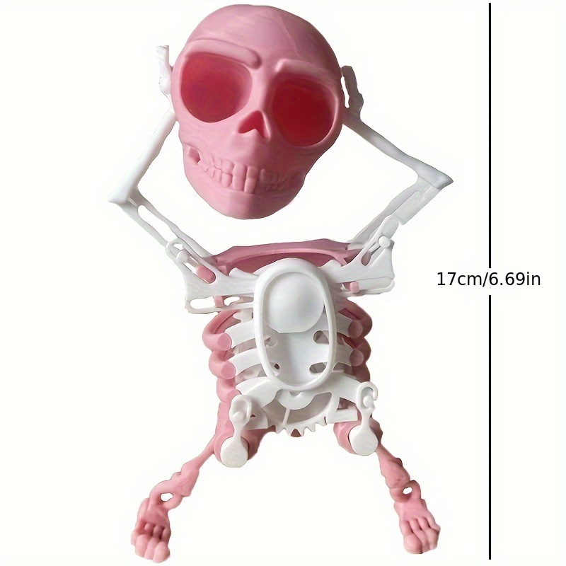 3d printed dancing skeleton desk ornament articulated flexible joints fun   skull figurine ideal for office home decor and holiday gifts 1