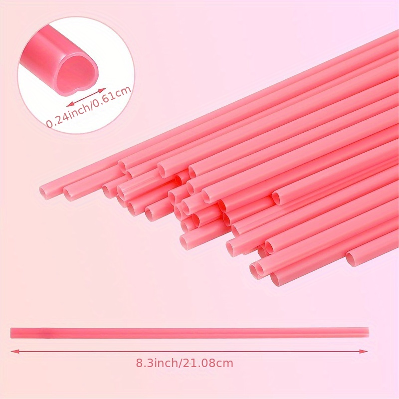 100pcs Heart Shaped Pink Straws Disposable Drinking Cute Straw Individually  Wrapped Pink Plastic Straw Valentines day Cocktail Birthday Party Bridal