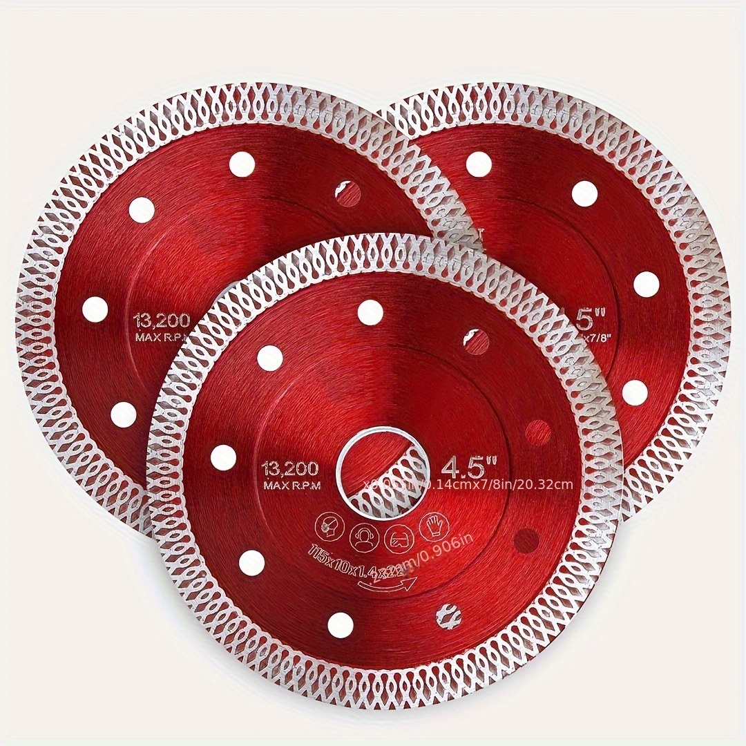 3pcs Saw Blades, 4-1/2 Tile Cutting Blade Angle Tile, Thin Disc Cutting Porcelain Ceramic Granite Marble Tile.