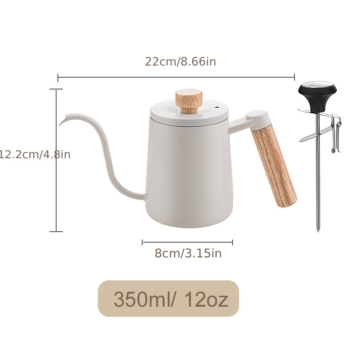  Pour Over Kettle Gooseneck Long Narrow Drip Spout Coffee Tea Pot  (12 Oz) - Black, 350ML: Home & Kitchen