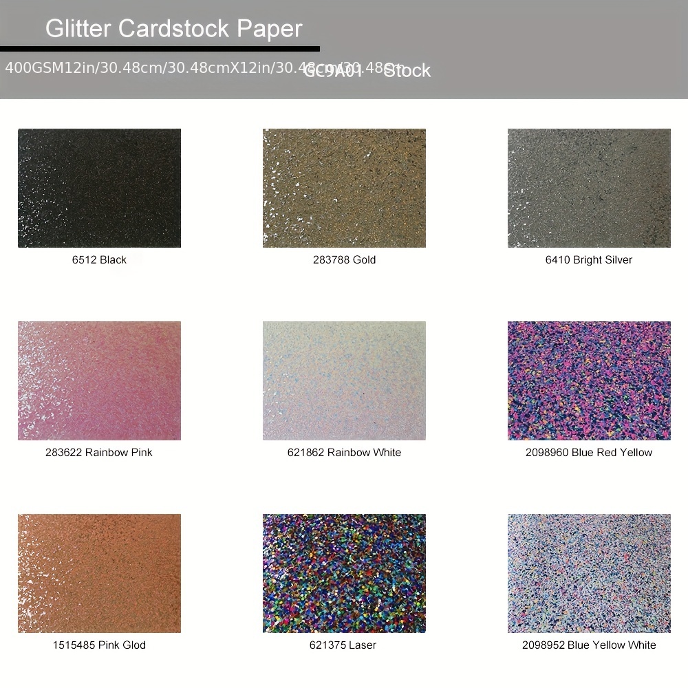 15pcs Children DIY Cardboard Colorful Glitter Paper Crafts sheet