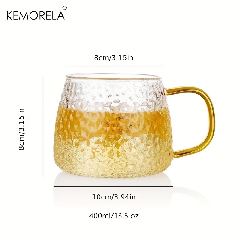 Kemorela Glass Water Cup, With Handle, Thickened Heat Resistant Tea Cups,  Coffee Mugs, For Juice, Coffe, Tea, Bubble Tea, Wine, Exquisite Glassware,  Drinkware, Birthday Gifts - Temu