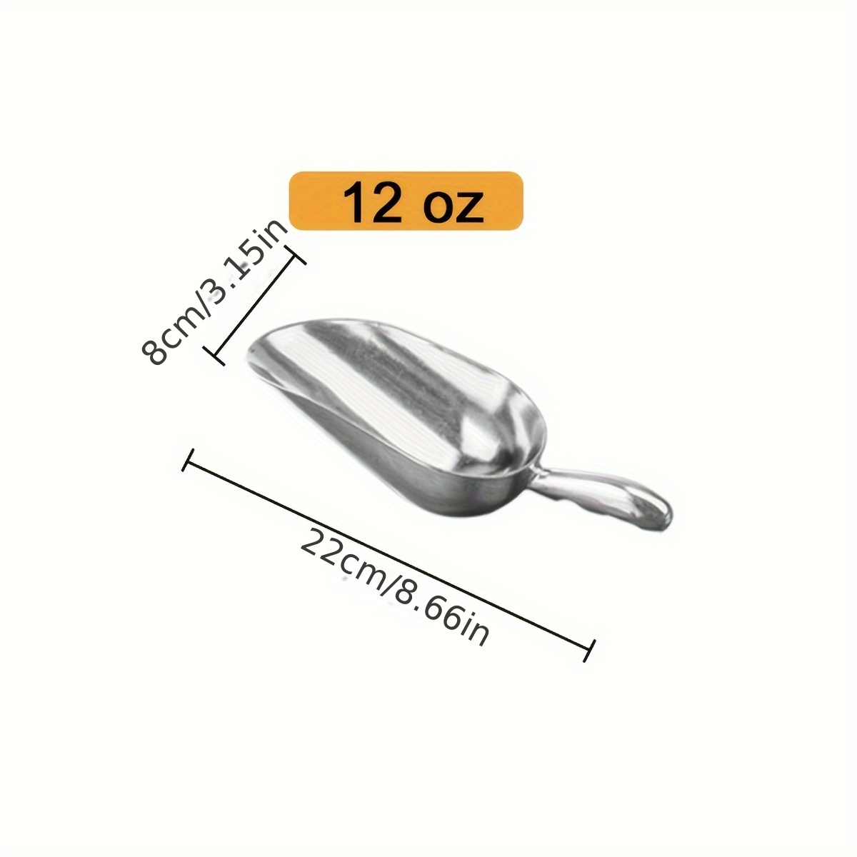 Winco AS-12 Aluminum Scoop - 12 oz