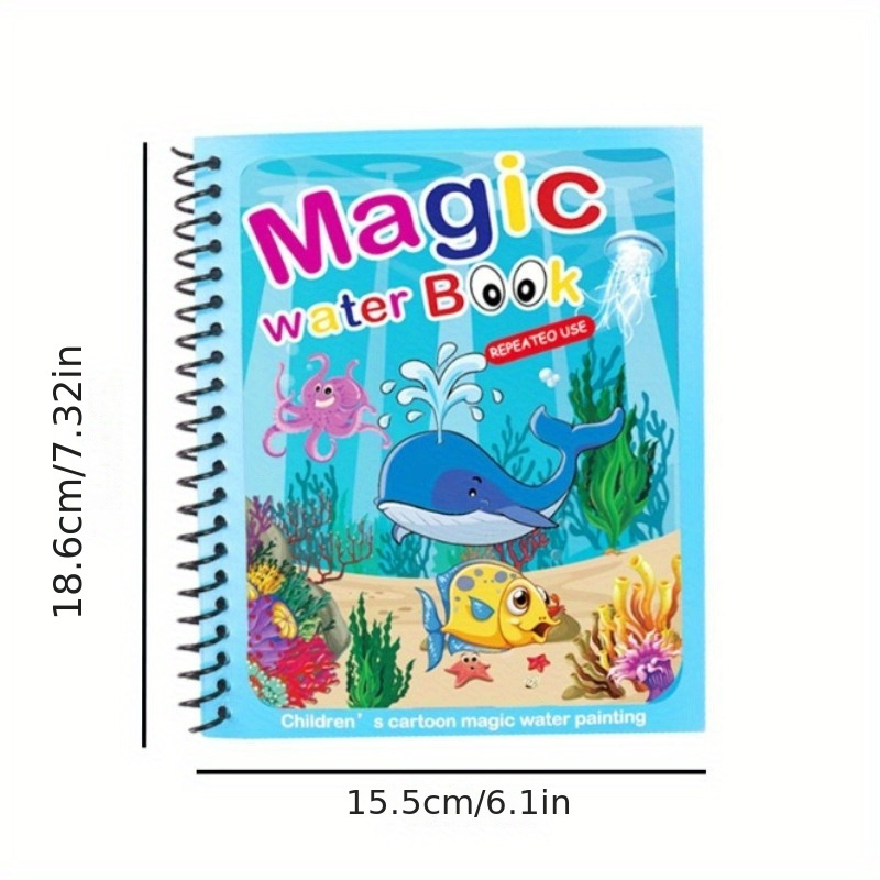 10pcs Magic Water Coloring Books, Magic Reuse Water Drawing Book Painting  Coloring Books, Educational Toy