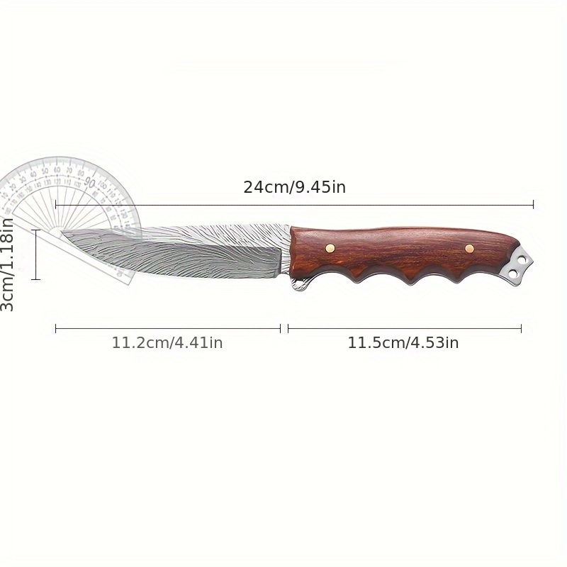 Cuchillo Táctico De Acero De Damasco - Temu