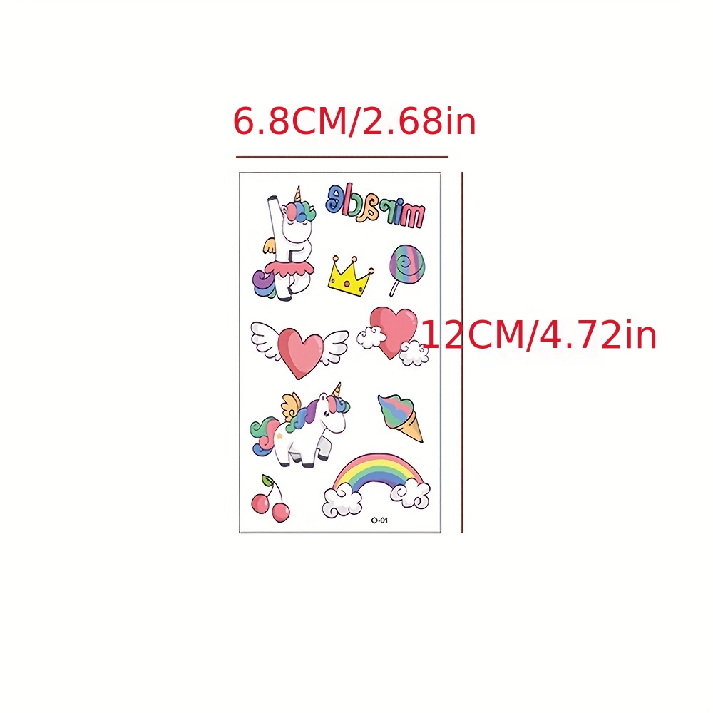 Acquista 10 pz/lotto Set di Tatuaggi Unicorno a Colori Viso Tatuaggio  Temporaneo Bambino Adesivo per Tatuaggi Corpo Tatoo per Bambini Tatuaggi  per Bambini Tatuaggi Svegli