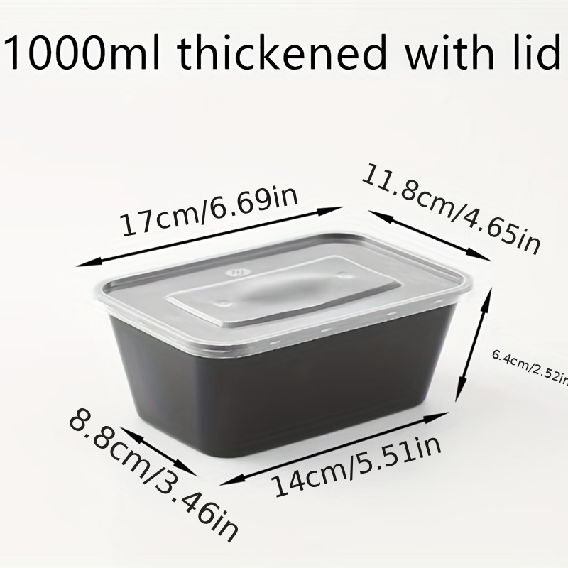 20pcs 1000ml Disposable 2 Compartment Food Containers 2