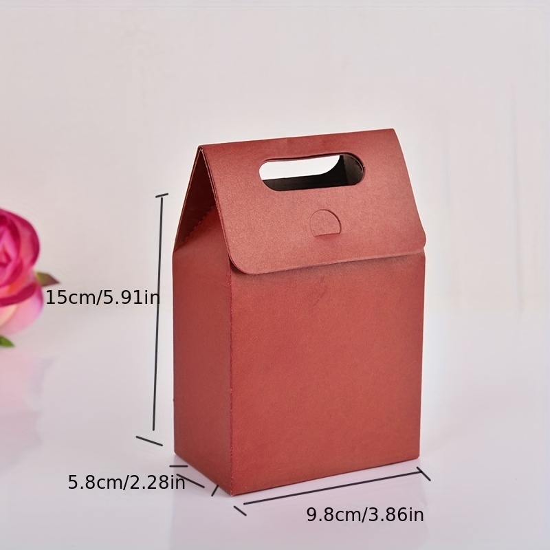 1pc kraft paper monochrome flip packaging paper bags multicolor food candy packaging gift tote bags without stickers