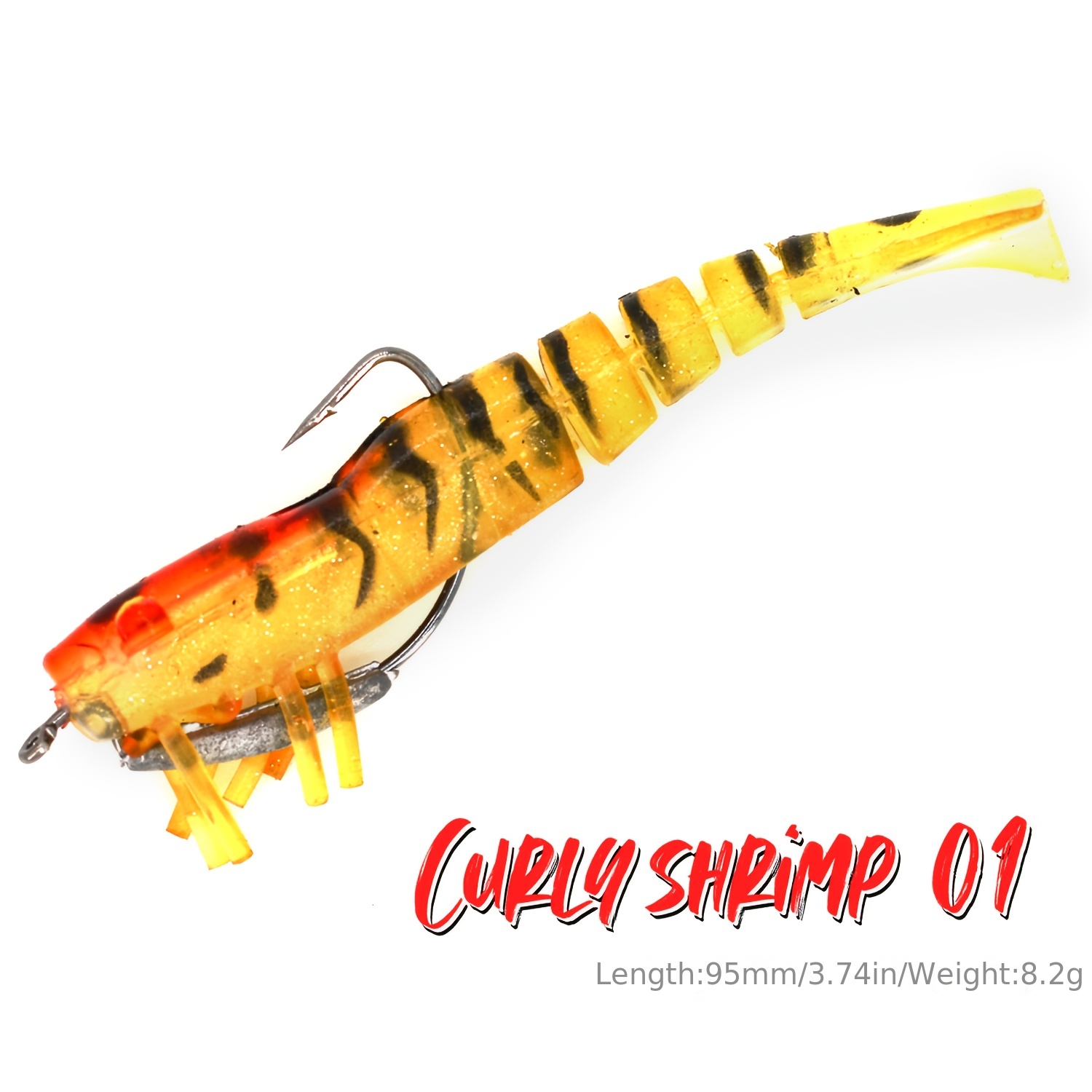 1pc Artificial Silicone Soft Shrimp, Bionic Fishing Bait With Hook, Fishing  Accessories