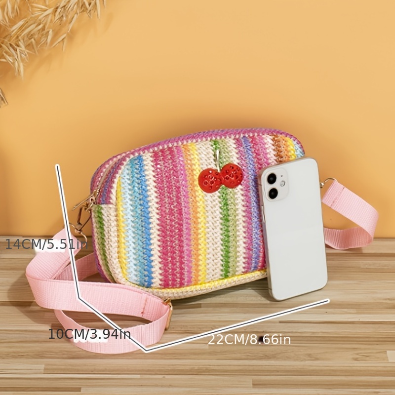 Mini Multicolor Square Bag with Coin Purse for Vacation