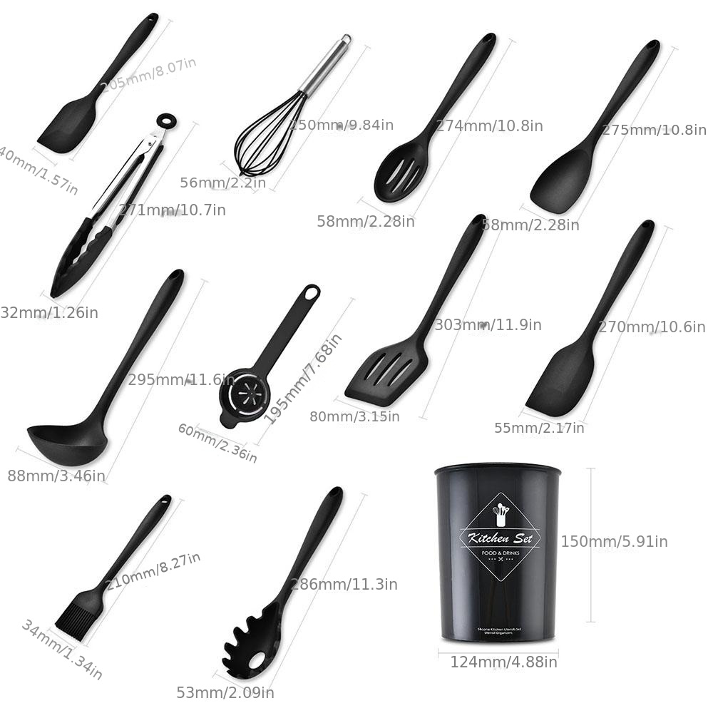 Comprar JANKNG Juego de utensilios de cocina blancos de silicona, utensilios  de cocina antiadherentes resistentes al calor, herramientas para hornear  con caja de almacenamiento