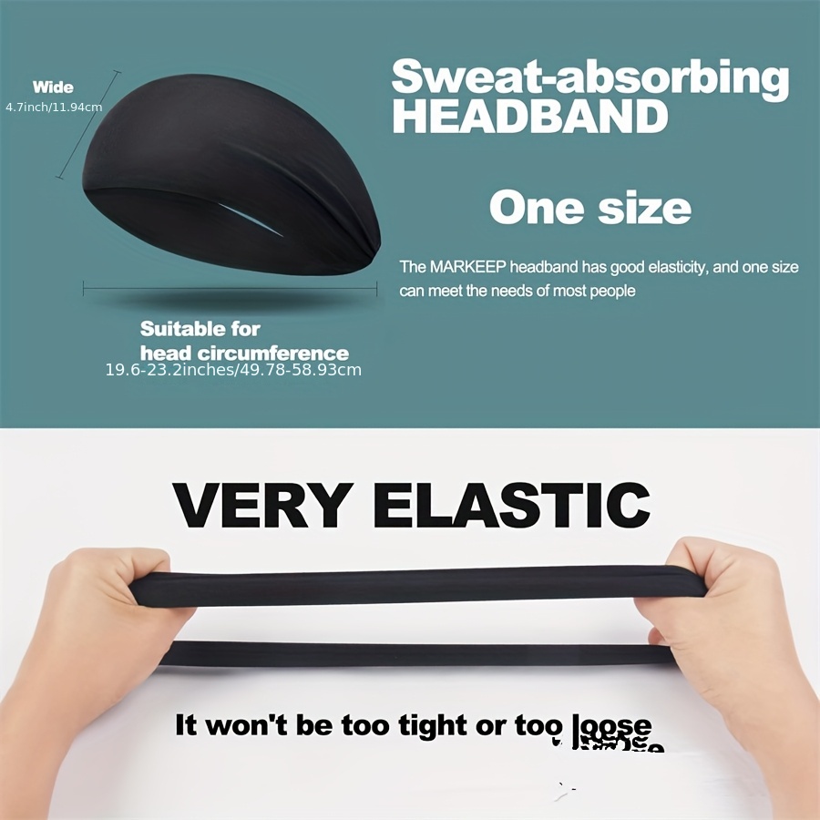 1pc Solid Color New Running Fitness Headband for Men and Women, Sports Yoga Sweat Absorbing Elastic Head Wrap, Solid Color Headscarf