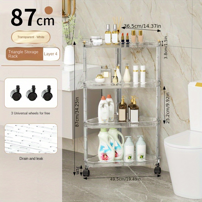 1pc Clear Bathroom Storage Rack