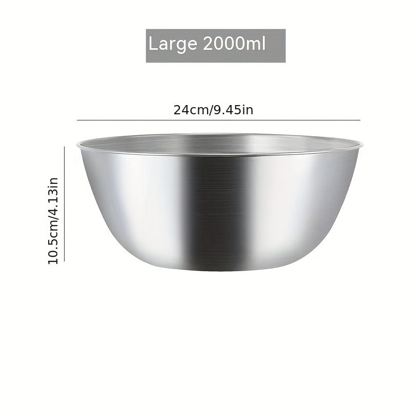 Stainless Steel Mixing Bowl Set 3 Sizes For Fruits And - Temu
