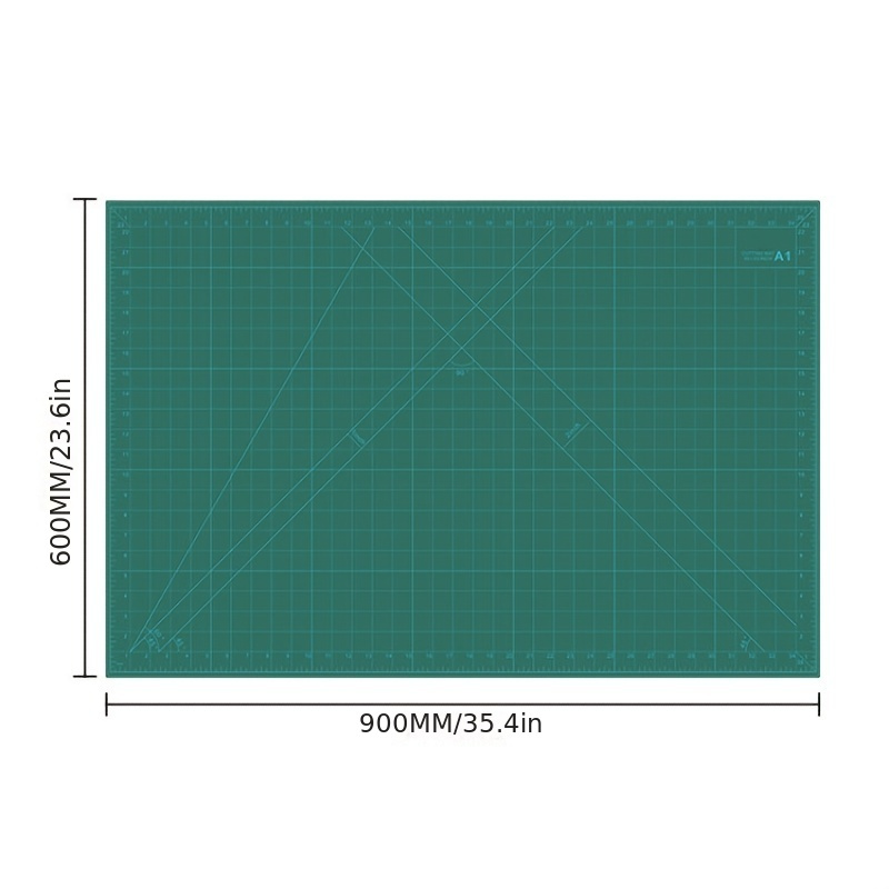 

A1 Green Cutting Mat With Scale - Eye-safe Pvc, Waterproof Engraving Pad For Crafts & Office Supplies