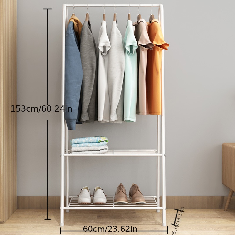 1pc Multi-functional Standing Clothes Hanger, Storage Rack, Shoe