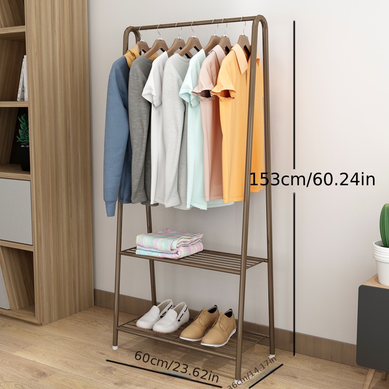 1pc Multi-functional Standing Clothes Hanger, Storage Rack, Shoe