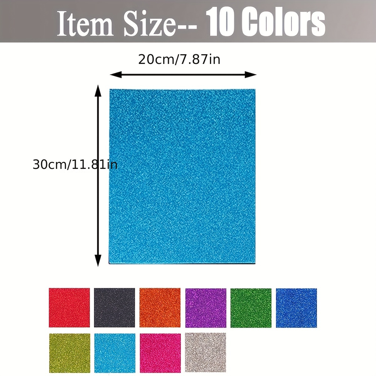 10sheets Adhesive Glitter Foam Sheet Letter Size Craft Foam Color EVA Foam  With Sticky Back Colorful Sponge Board Foamy (11.81*7.87inch)