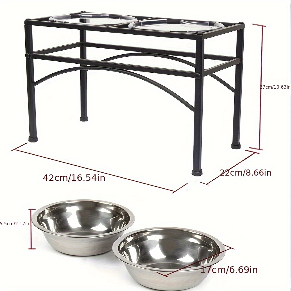 TEMU Black Pet Food Bowl Stand