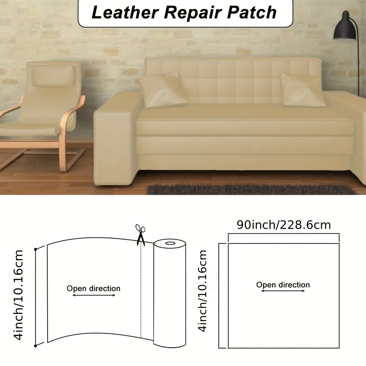 Leather Repair Tape Patch Self-Adhesive for Couch Sofa Furniture