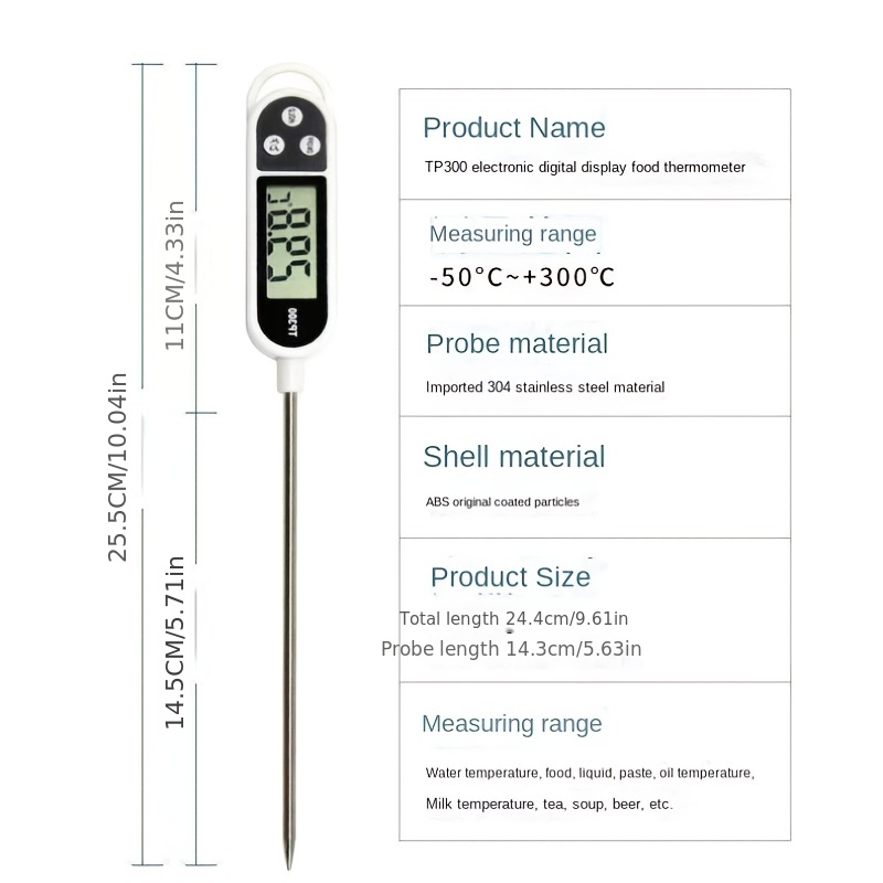 Digital Instant Read Meat Thermometer For Large Restaurant Kitchen, Kitchen  Cooking Food Candy Thermometer For Oil Deep Fry Bbq Grill Smoker Thermometer  One Package - Temu