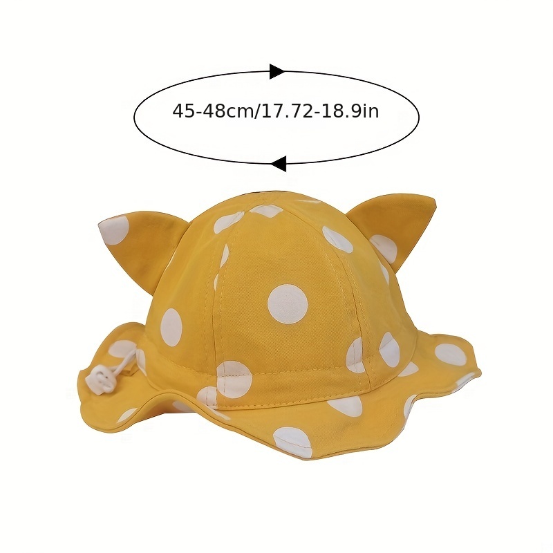 Kids Cute Cat Ears Polka Dot Fisherman's Hat Breathable - Temu